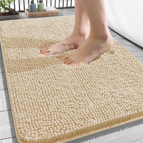 OLANLY Bathroom Rugs 34x21, Extra Soft Absorbent Chenille Bath Rugs