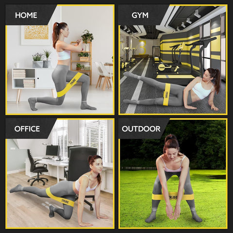 Fabric Resistance Bands for Working Out, 5-Band Set for Legs and Glutes