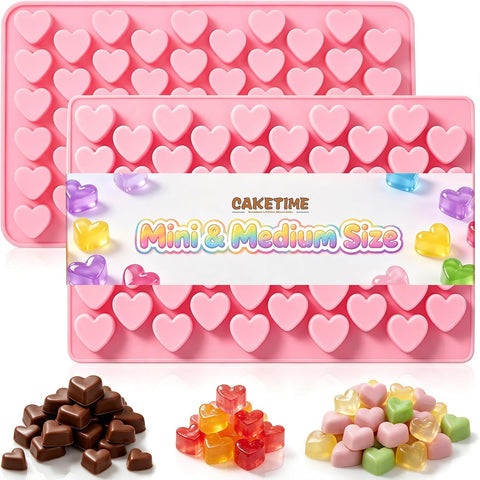 Medium & Mini Heart Mold, Heart Silicone Gummy Molds with 1 Dropper