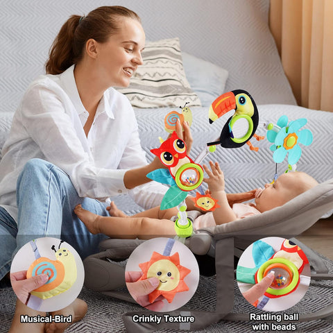 Lynncare Baby Arch Toy Adjustable Car Seat Toys Hanging Activity Toys