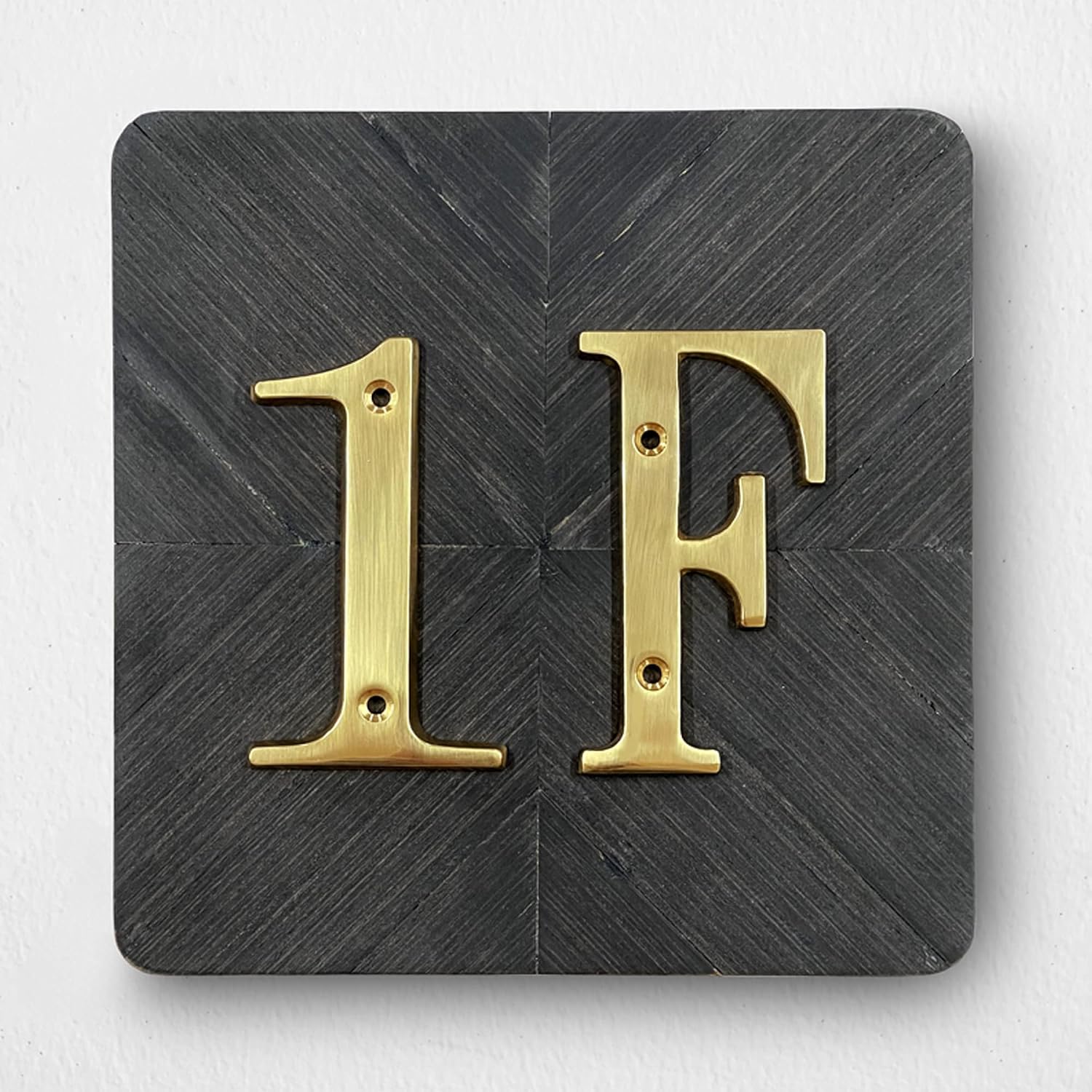 HASWARE House Number Sign 4 inch (10 cm) Polished Brass Finish Stylish Curvy Modern Door Numbers Signage Plaque Street Home Address Numerals(9, Brass)