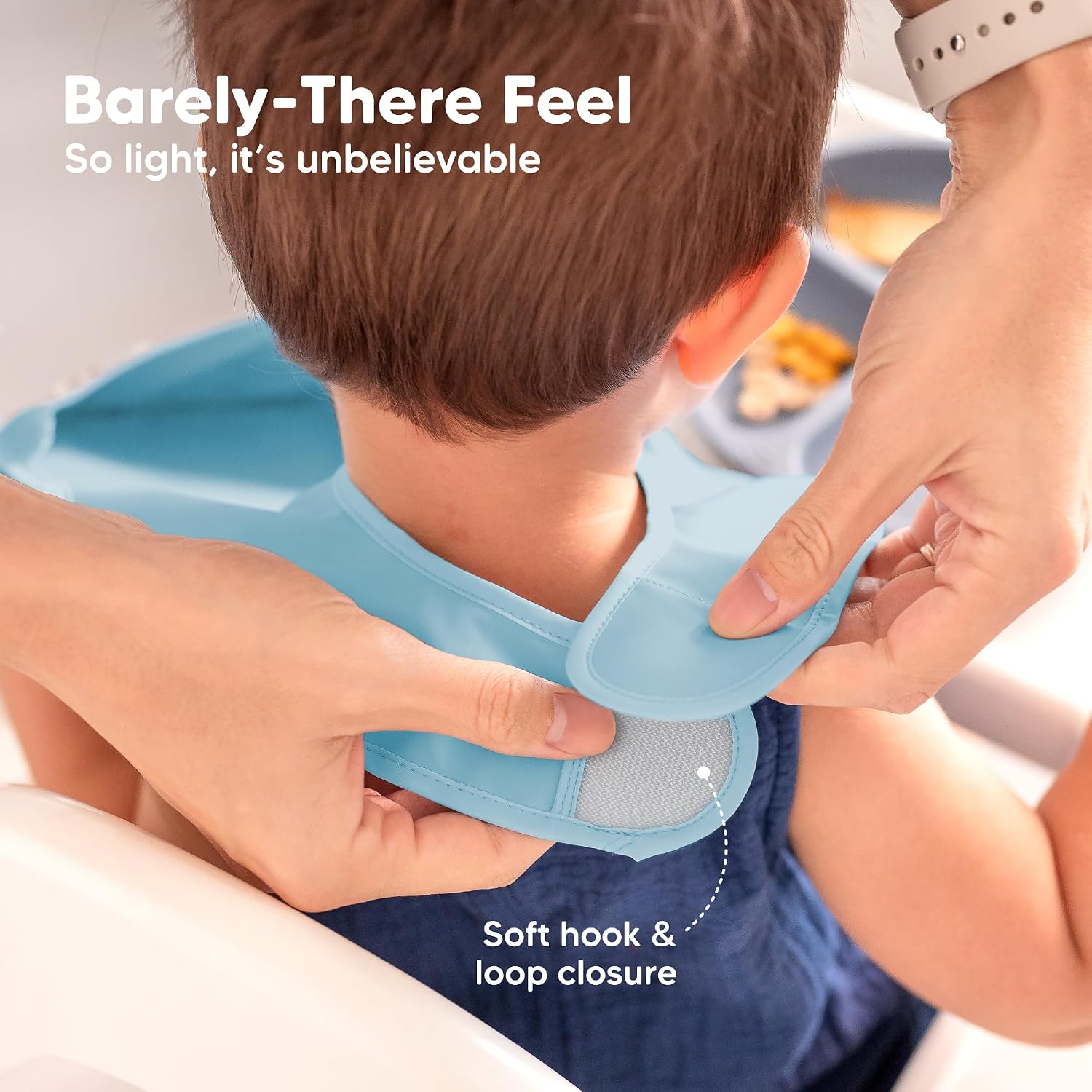 KeaBabies 3-Pack Waterproof Baby Bibs for Eating, Lightweight (Ocean)