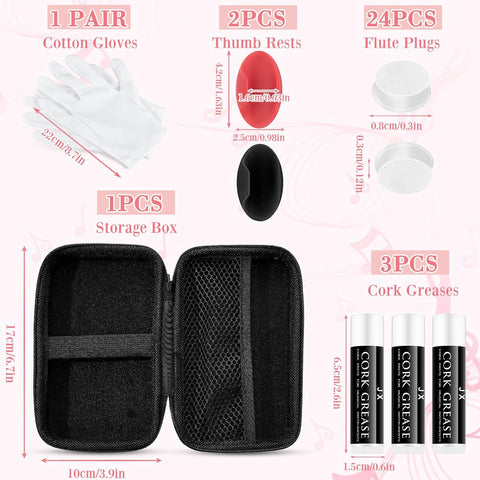 Vesici 40 Pcs Flute Cleaning Kit, Flute Care Accessories Set,Red