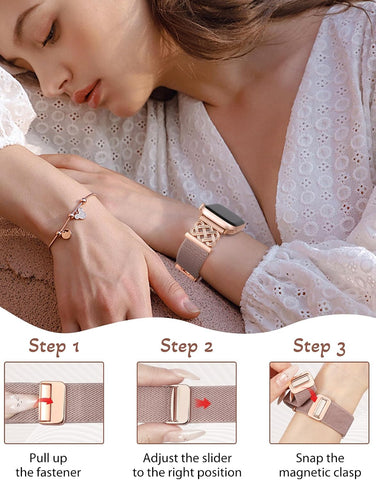 Minyee Magnetic Stretchy Band Compatible with Apple Watch Bands 38/40/41/42/44/45/46/49mm Women Men, Celtic Knot Soft Elastic Nylon Fabric Strap for iWatch Series 11 10 9 8 7 6 5 4 SE/Ultra 3 2 1