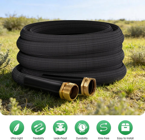 Garden Hose 100FT, Non-Expanding Water Hose Ultra Lightweight
