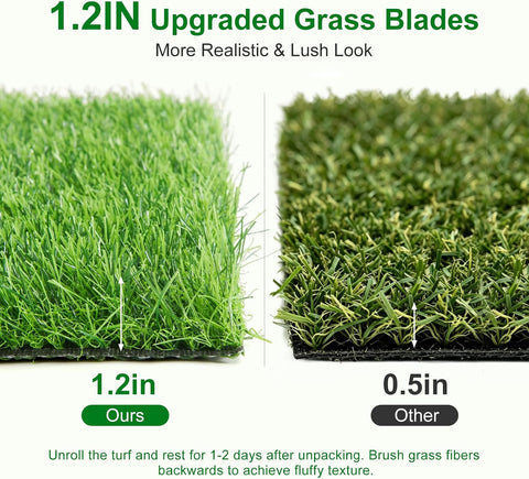 Artificial Grass Fake Turf Grass Outdoor Indoor with Drainage Holes, 4x6FT