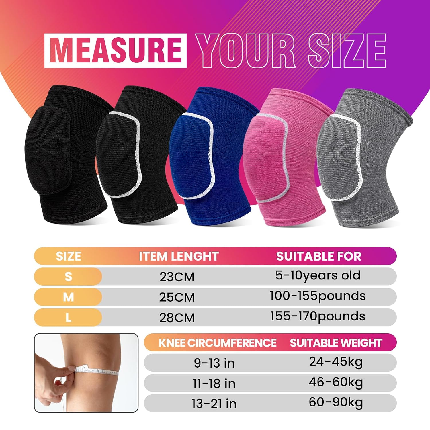 Volleyball Knee Pads,Knee Pads for Women,Men,Kids,Girls,Knee Brace for Basketball Volleyball Football Dance Yoga Tennis Running Cycling Workout Climbing (Blue, Small)