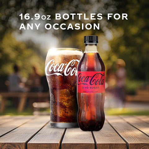 Coca-Cola Zero Sugar Soda Soft Drink Bottles, 16.9 fl oz, 6 Pack