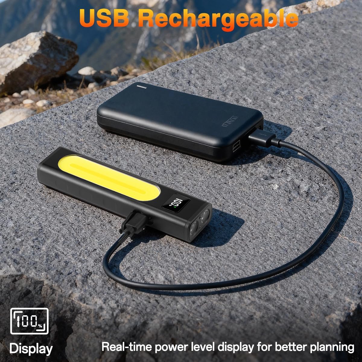 2P Rechargeable Flashlights High Lumens 1800, Magnetic Base for Work