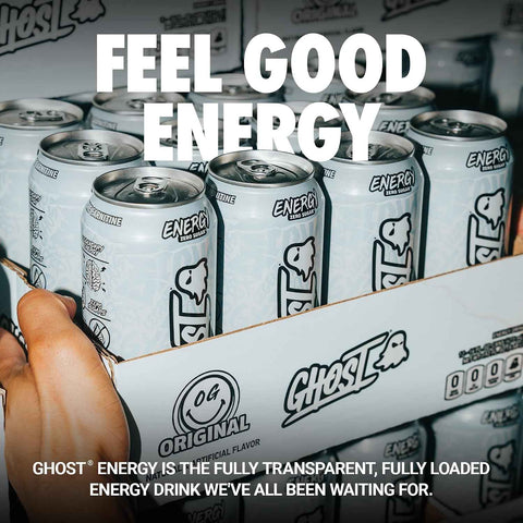 GHOST Energy Drink, Zero Sugars, 12-Pack, Original - 200MG Caffeine, 16oz