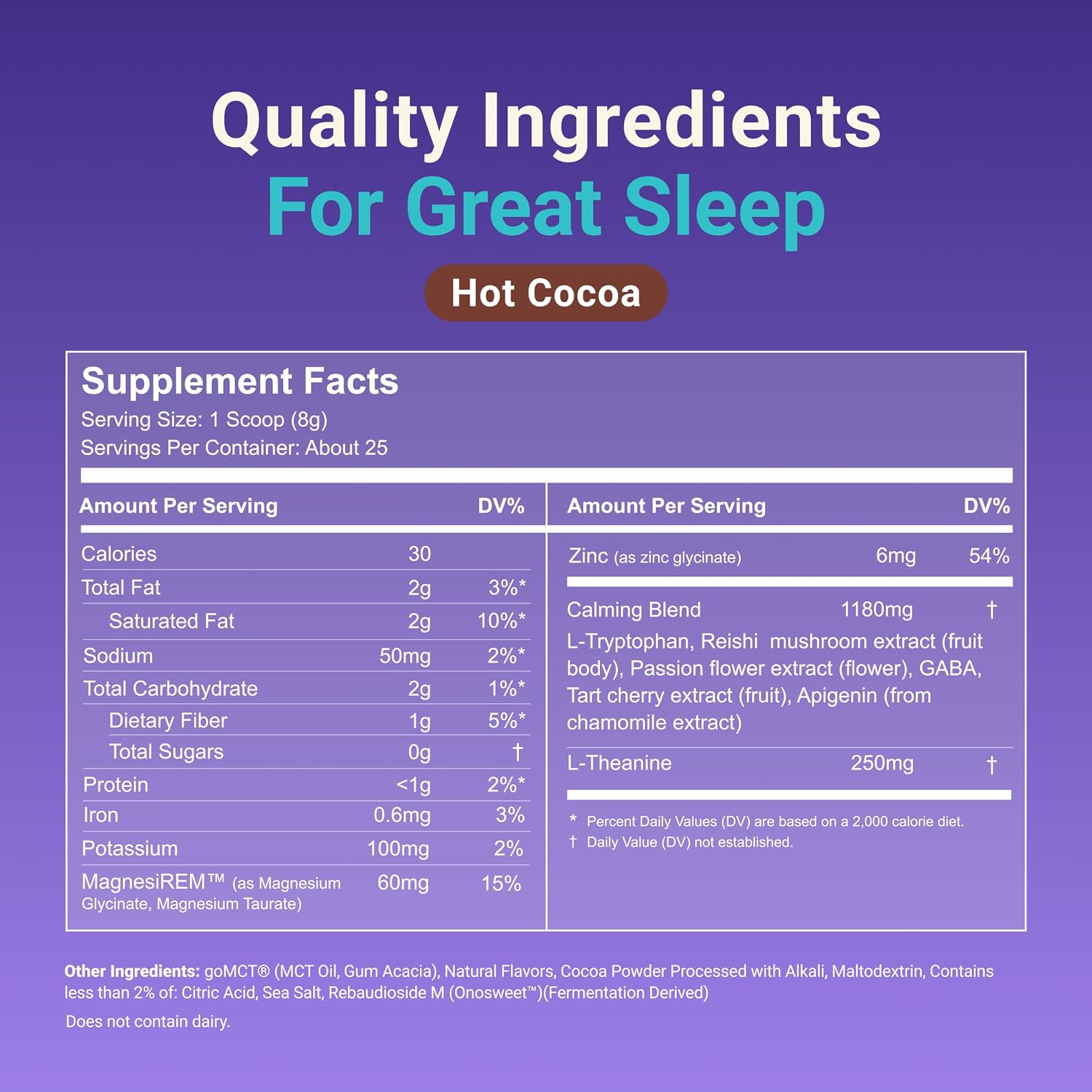 MoonBrew Magnesium Hot Cocoa Sleep Aid - Sugar-Free Calming Drink Mix - 2PK