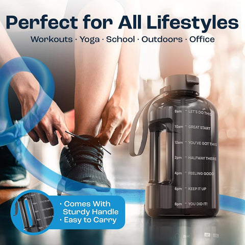 AQUAFIT Half Gallon Water Bottle with Motivational Quotes