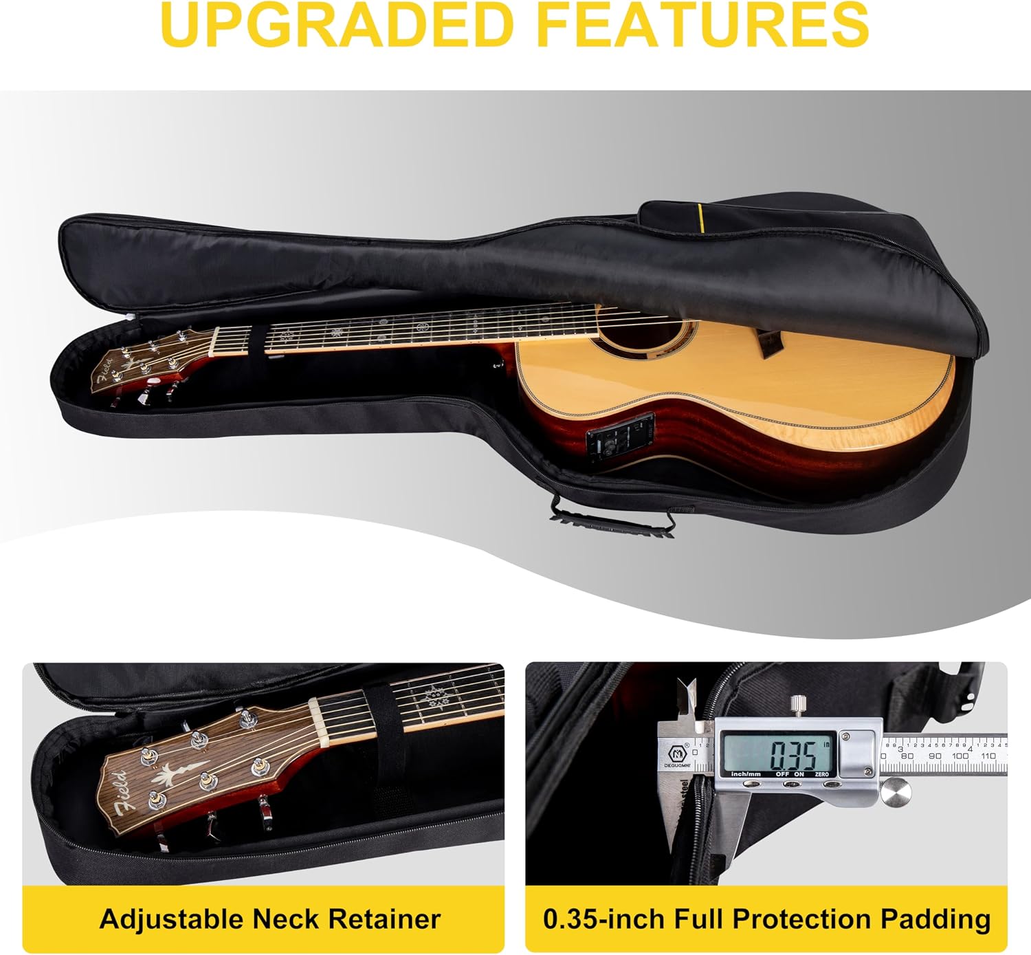 40/41/42" Acoustic Guitar Bag,Oxford Fabric with 0.35" Thick Padding