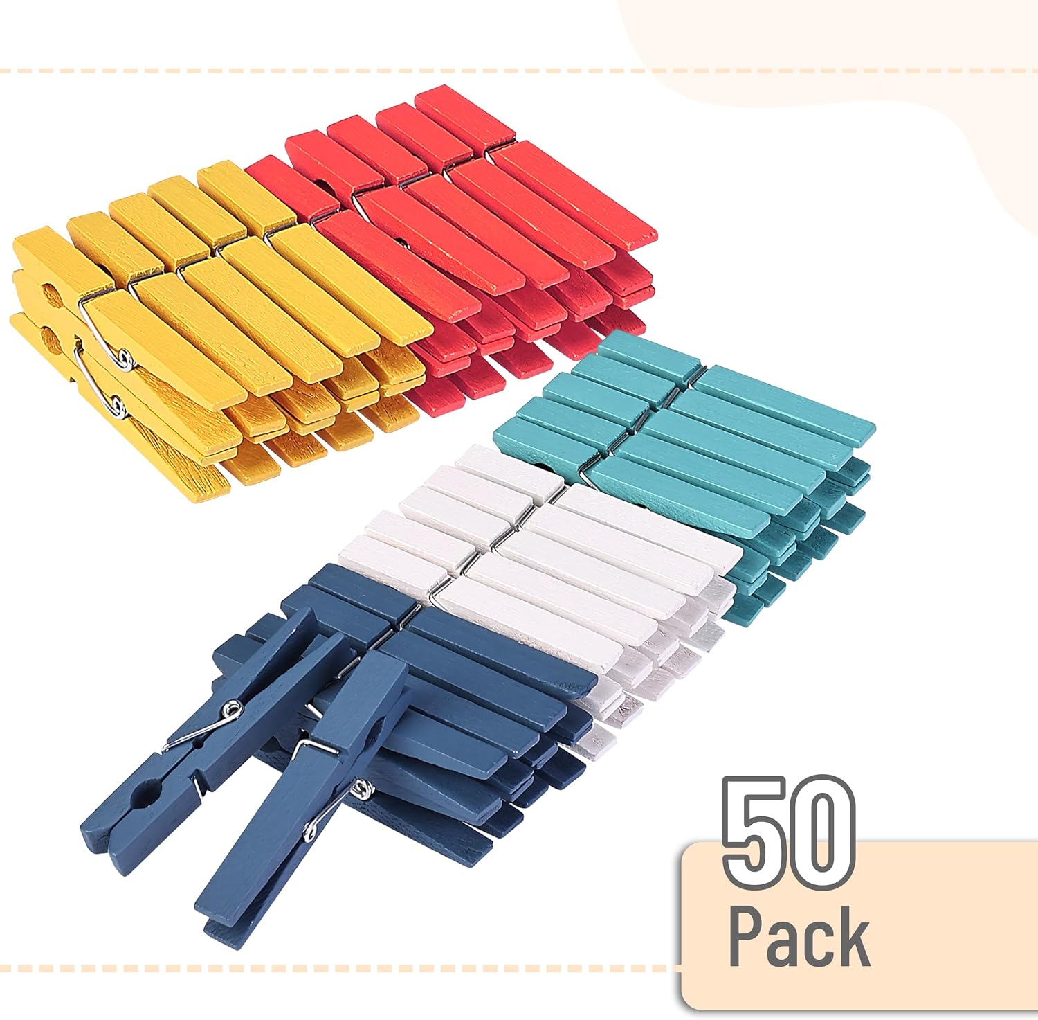 Mr. Pen- Large Wooden Clothes Pins, 2.9 Inch, 50 Pack, Natural Wood Clips for Crafts, Classroom Projects, Hanging Photos, Chip Bags, Decoration, Rust Resistant Spring