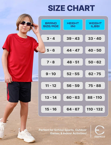 Boys Performance Crew Neck T-Shirt & Athletic Shorts 4-Piece Set