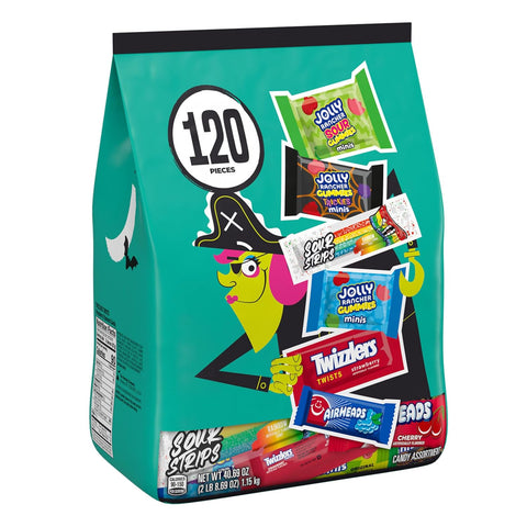 Hershey's Assorted Fruit Flavored Halloween Candy Bulk Pack, 40.69 oz, 120 Count (Pack of 6)