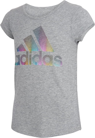 adidas Girls' Short Sleeve Scoop Neck Tee T-Shirt