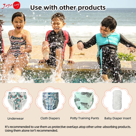 Joyo roy White Diaper Covers for Girls Rubber Pants for Toddlers Diaper Covers for Boys 4Pcs Plastic Training Pants for Toddlers Waterproof Plastic Underwear for Potty Training Boys and Girls 6T