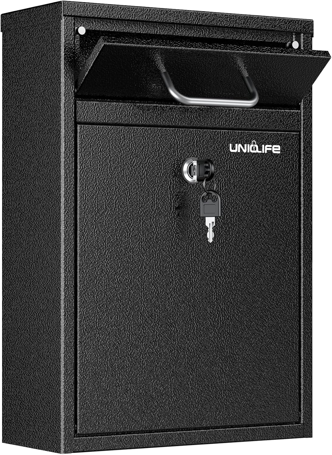 Uniclife Wall Mount Mailbox for Outside, Locking Mailbox with Key Lock