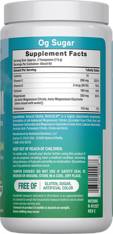 Natural Vitality Calm Magnesium & Calcium Powder | Unflavored Drink Mix Powder Supports a Healthy Response to Stress | Gluten Free, Vegan, & Non-GMO | Original 16oz