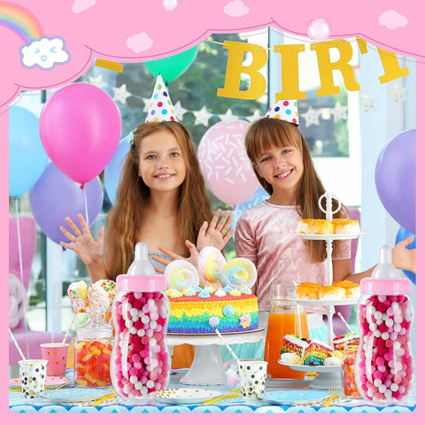 Tessco for you 2 Pcs 15in Jumbo Baby Bottle Bank Baby Shower, Pink