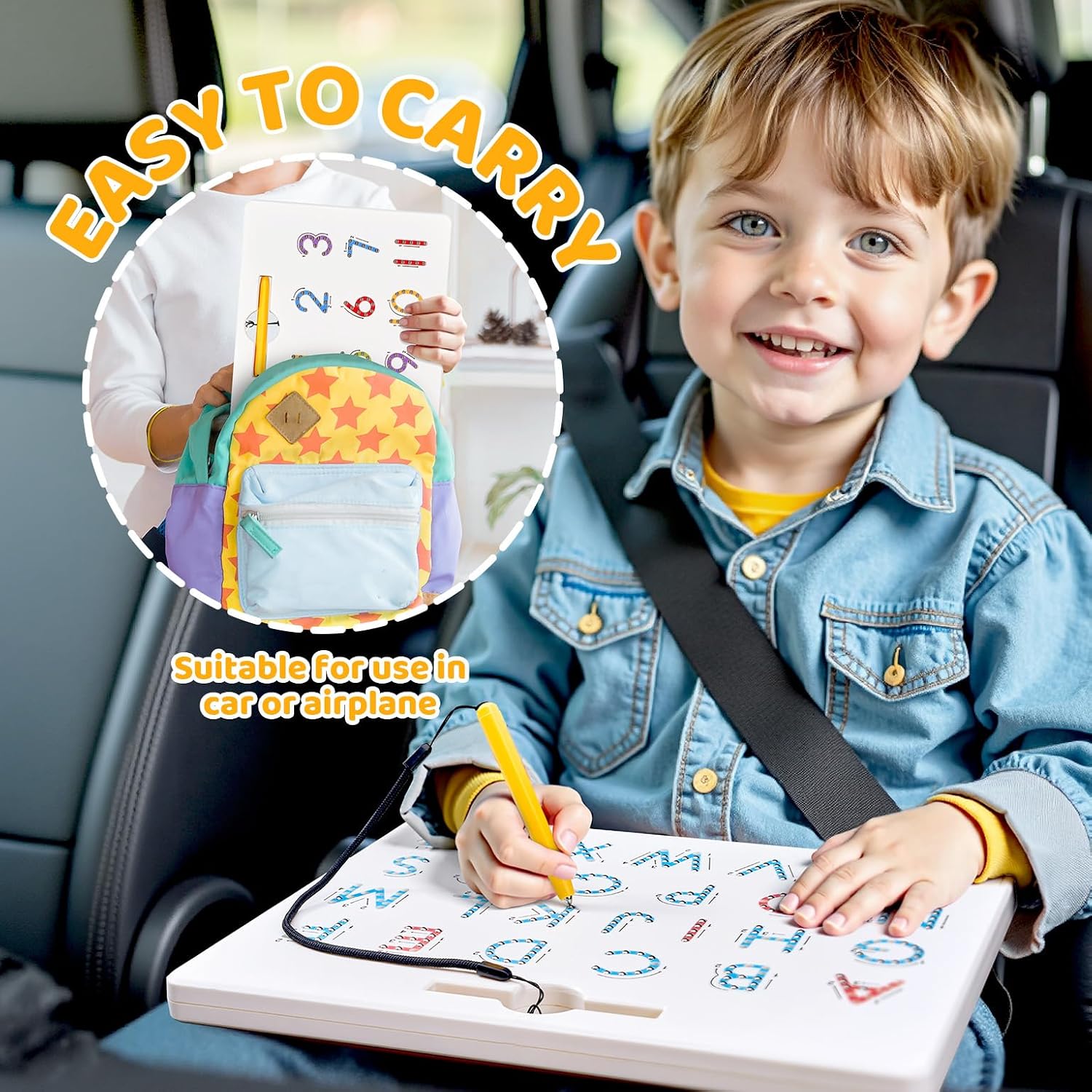 GAMENOTE Magnetic Letter Number Board Double Sided, ABC 123 Tracing Set