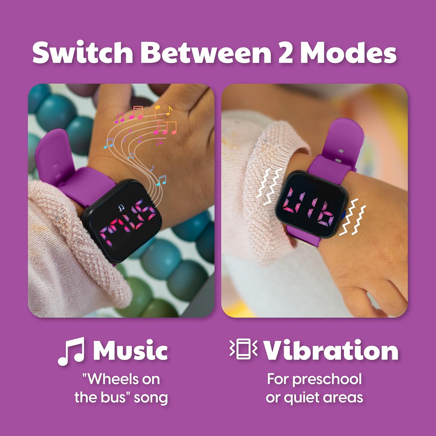 Potty Training Watch for Kids V2 – A Water Resistant Toilet Reminder Device for Boys & Girls to Train Your Toddler with Fun/Musical & Vibration Interval Reminder with Potty Training eBook (Purple)