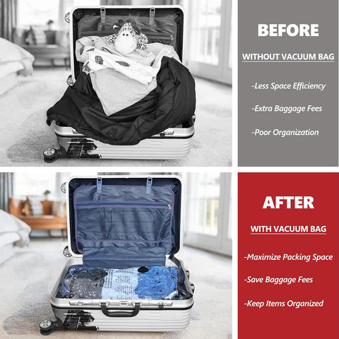 Vacuum Seal Bags for Clothing Travel with Electric Pump, 8 Small