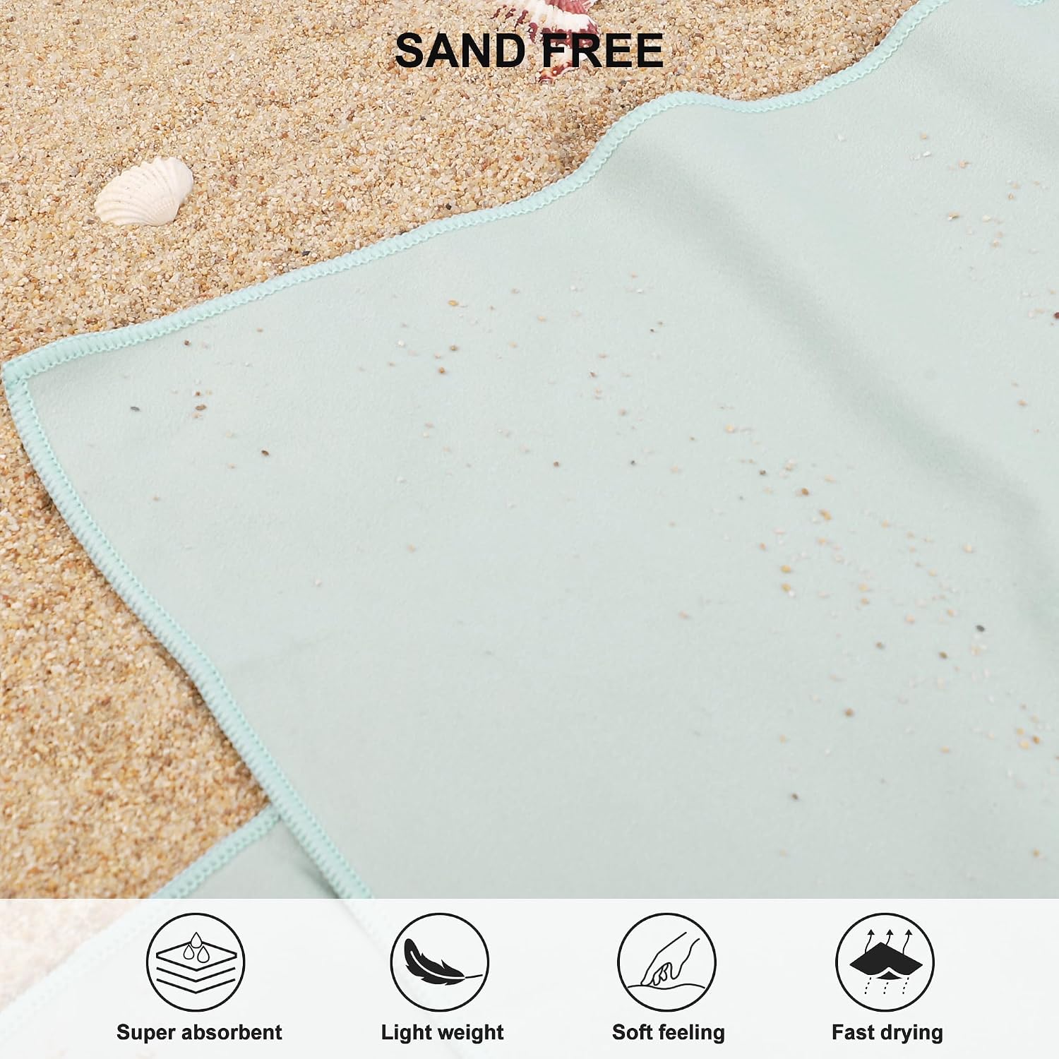 Rainleaf Microfiber Towel Quick Dry Camping & Travel & Gym Towel. Compact