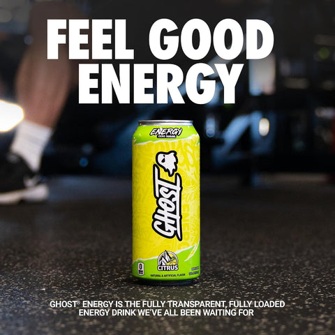 GHOST Energy Drink, Zero Sugars, 12-Pack, Citrus - 200MG Caffeine, 16oz