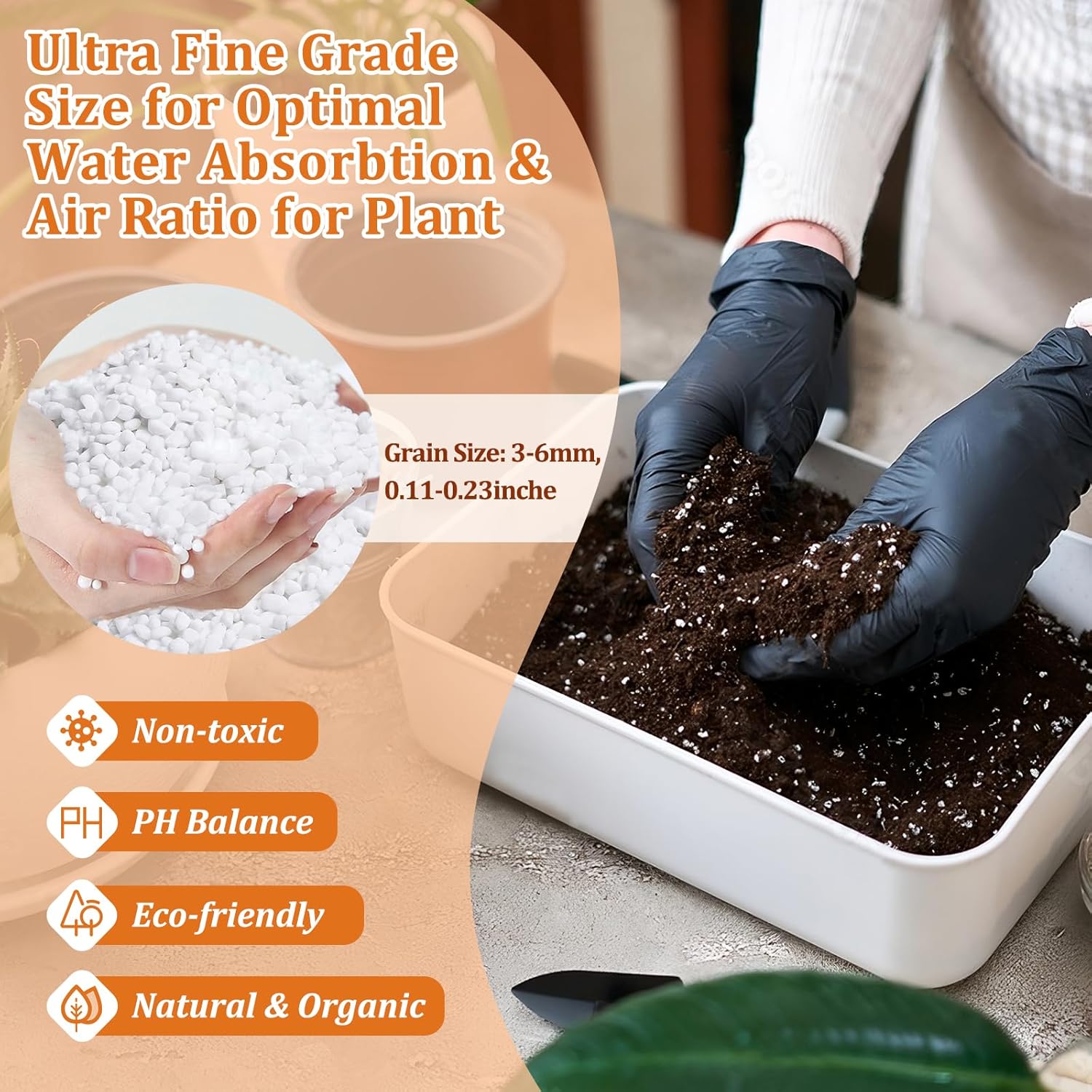 Legigo 15 Quarts Organic Perlite for Plants Indoor, Soil Mix Amendment