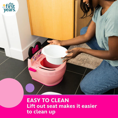 The First Years Disney Minnie Mouse Potty Training Toilet and Toddler Toilet Seat Attachment - 2-in-1 Toddler Potty Training Toilet with Removable Toilet Training Seat - Potty Training Must Haves
