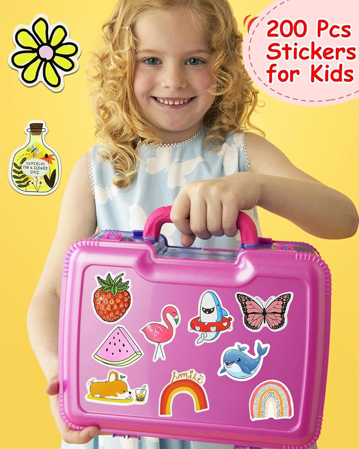 200 Pcs Cute Aesthetic Water Bottle Stickers for Kids, Waterproof Vinyl | Fun No-Repeat Designs Made with Durable Waterproof Vinyl, Great for Kids' Water Bottles, Crafts, Classroom Rewards, Gifts