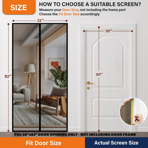 Magnetic Screen Door, Keep Bugs Out, Pet & Kid Friendly，Works with Front Doors, Sliding Doors,Fit Door Size 30 x 80 Inches