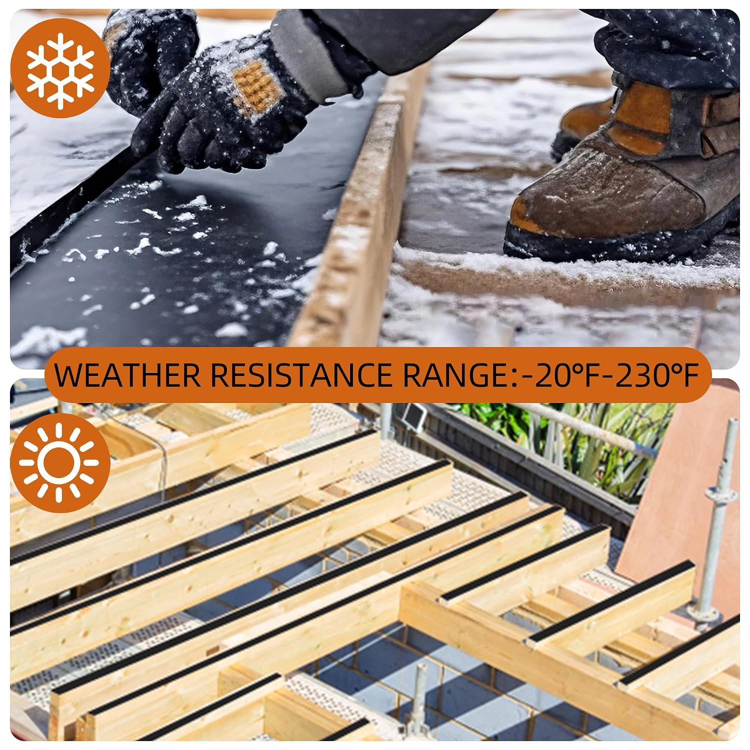 Butyl Joist Tape for Decking 2''×50', 10 Rolls Waterproof Deck Tape