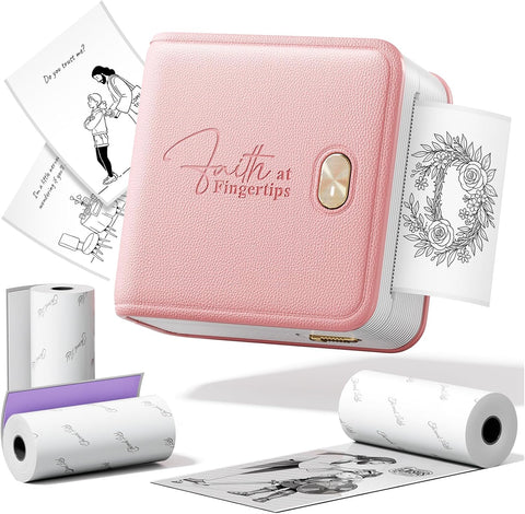 Pink Bible Study Journaling Supplies, Mini Sticker Printer F21 Kit