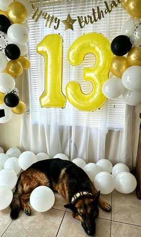 7 Balloon Numbers Birthday Decorations, 40In Yellow Balloons for Men Women