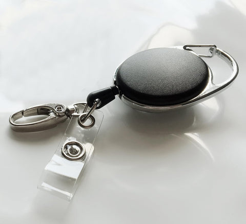Retractable Badge Reel with Claw Clasp and Clip for Id Card Holders (2Pack)
