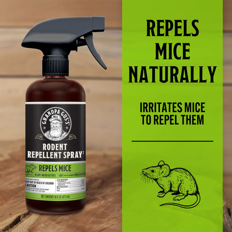 Grandpa Gus's Rodent Repellent Spray, Peppermint & Cinnamon Oil, Prevents Mouse/Rats from Nesting & Chewing on Wires, 16 fl oz (Pack of 1)