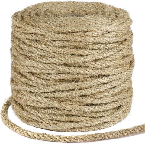 Tenn Well 5mm Jute Rope, 295 Feet 4Ply Twisted Thick Twine Rope