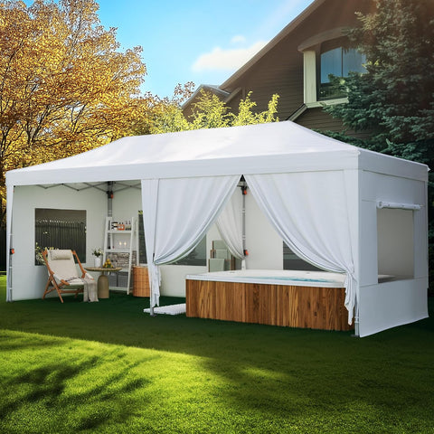 Quictent 10x20FT Pop Up Canopy Tent with Sidewalls