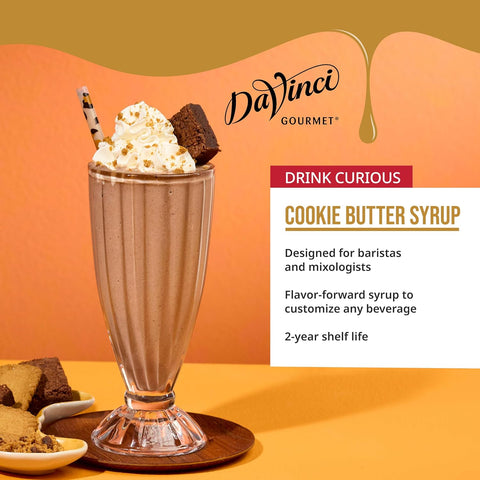 DaVinci Gourmet Cookie Butter Syrup, Made with Pure Cane Sugar, Dairy Friendly, 25.4 Fluid Ounces (Pack of 1)