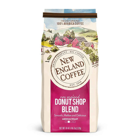 New England Coffee Breakfast Blend Medium Roast Ground Coffee, 20oz Bag (Pack of 4)