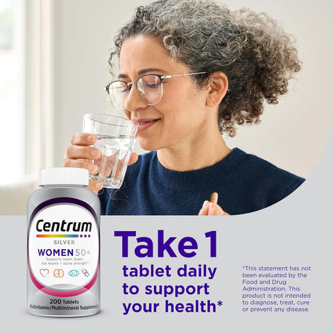 Centrum Silver Women's Multivitamin for Women 50 and Over, 200 Tablets