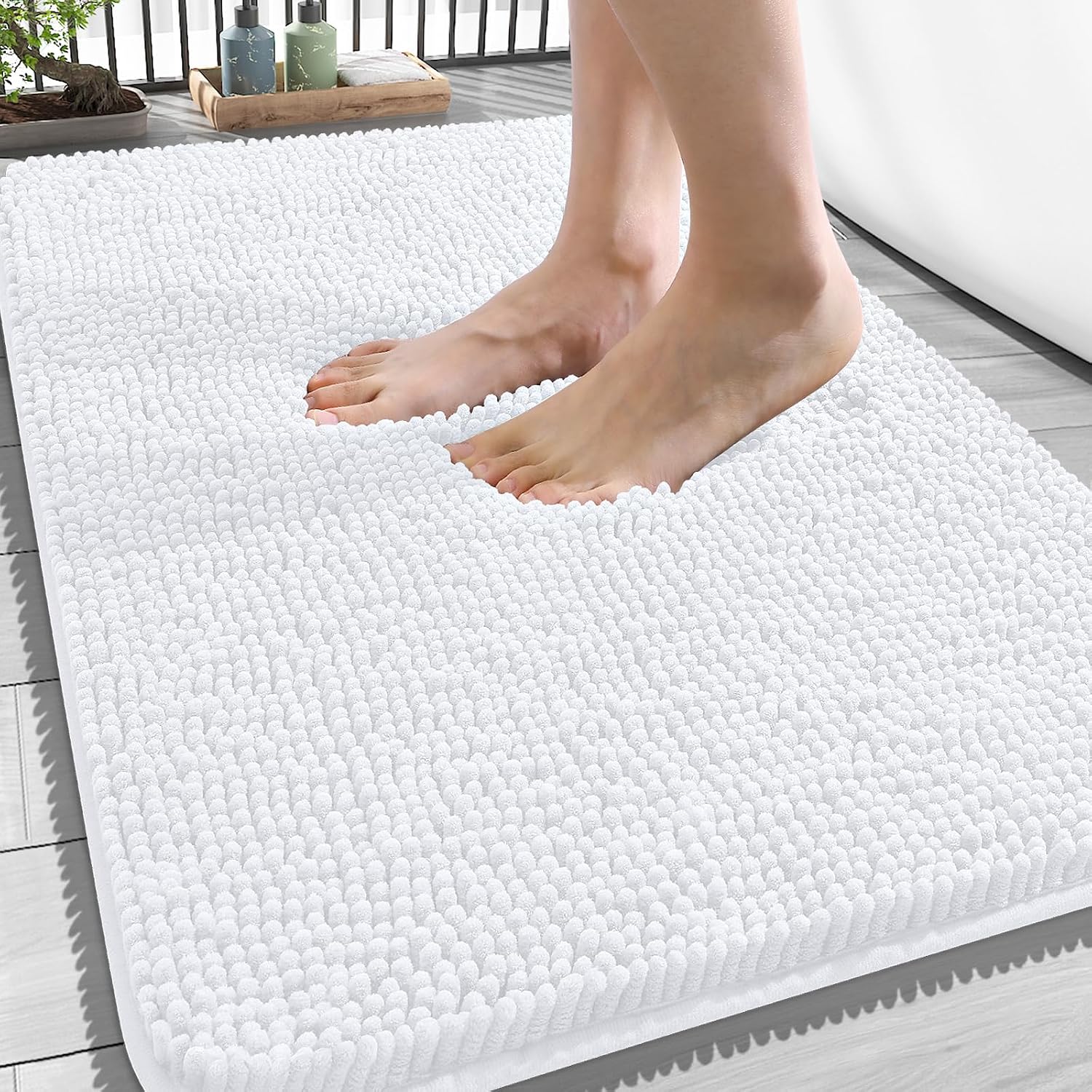 OLANLY Bathroom Rugs 34x21, Extra Soft Absorbent Chenille Bath Rugs