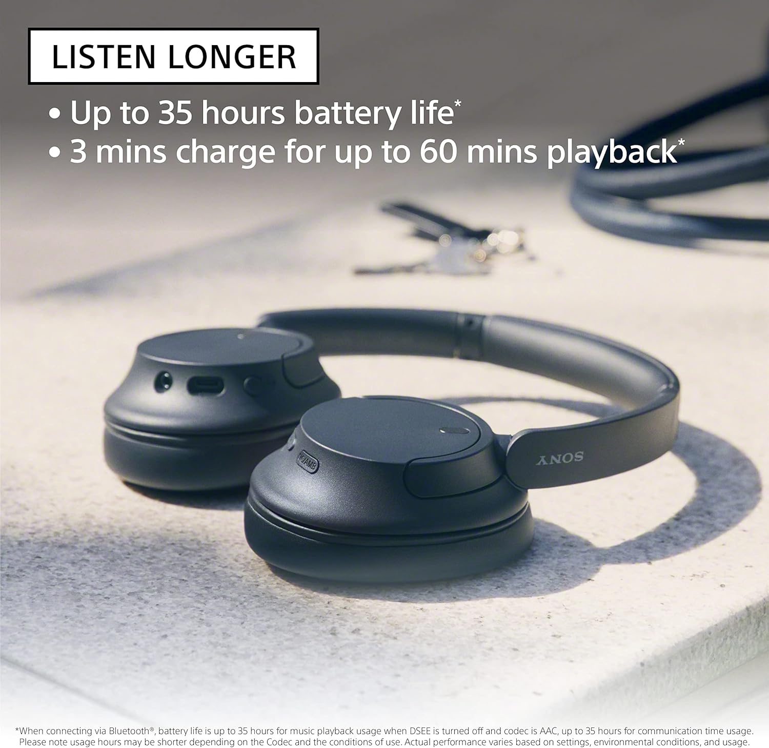 Sony WH-CH720N Wireless Noise Cancelling Over-Ear Headphones, Black