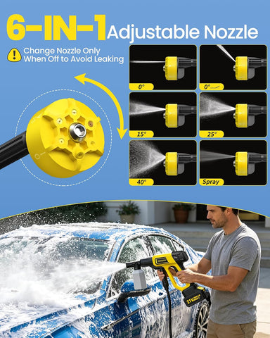 Cordless Pressure Washer Battery Powered, Handheld Cordless Power Washer