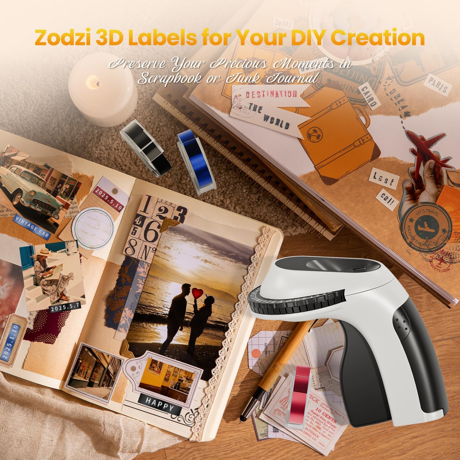 Zodzi Label Maker,Embossing Label Maker,Manual Embossed Label Maker Machine
