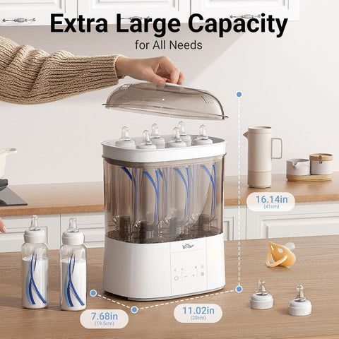 Bear Bottle Sterilizer and Dryer, 2-Layer Electric Steam Sanitizer