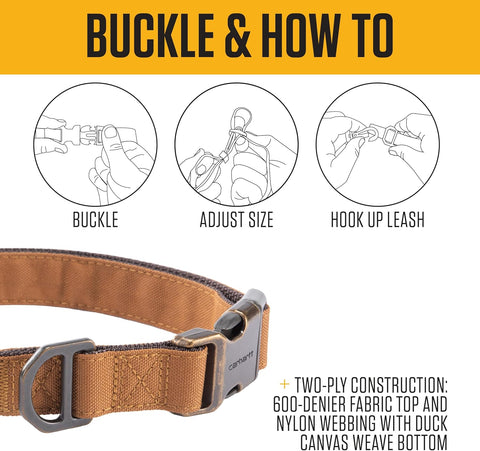 Carhartt Field Nylon Dog Collar Hunter Orange Medium